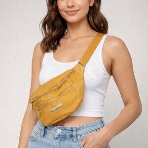 Secosana Nylon Belt Bag / Crossbody – Mustard